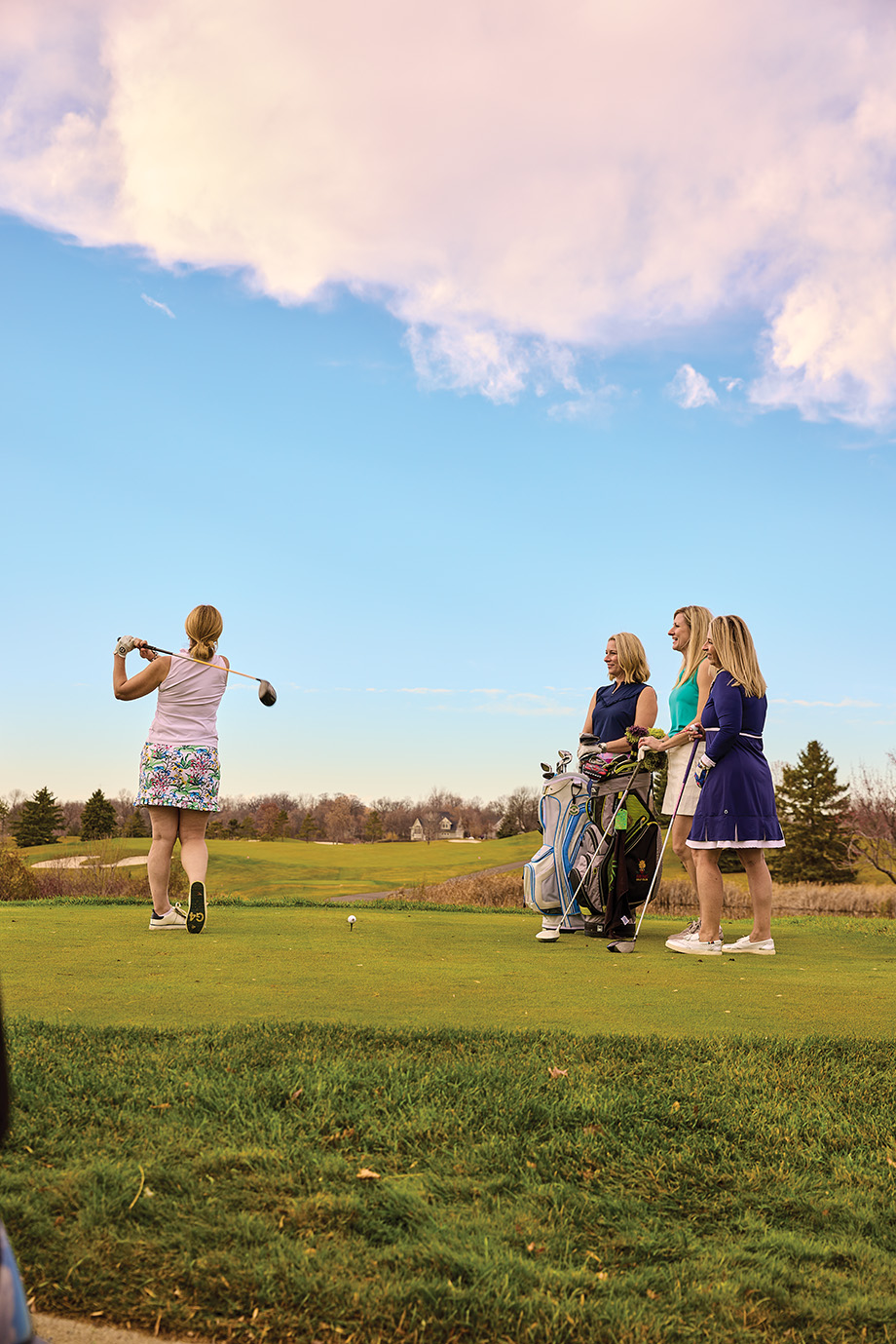 Ashlee Ciora golfing with her friends.