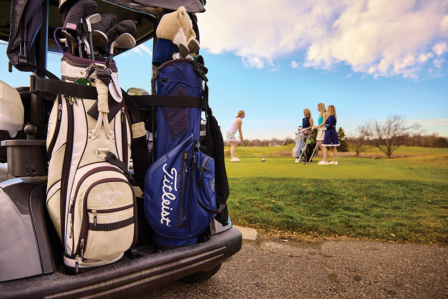 Golf Clubs in a Golf Cart