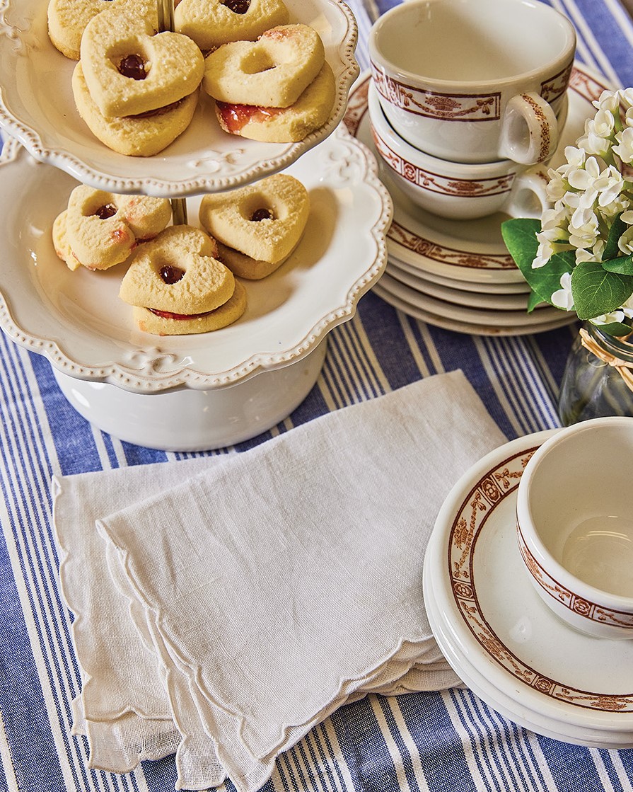 Table with China and Tea Cakes
