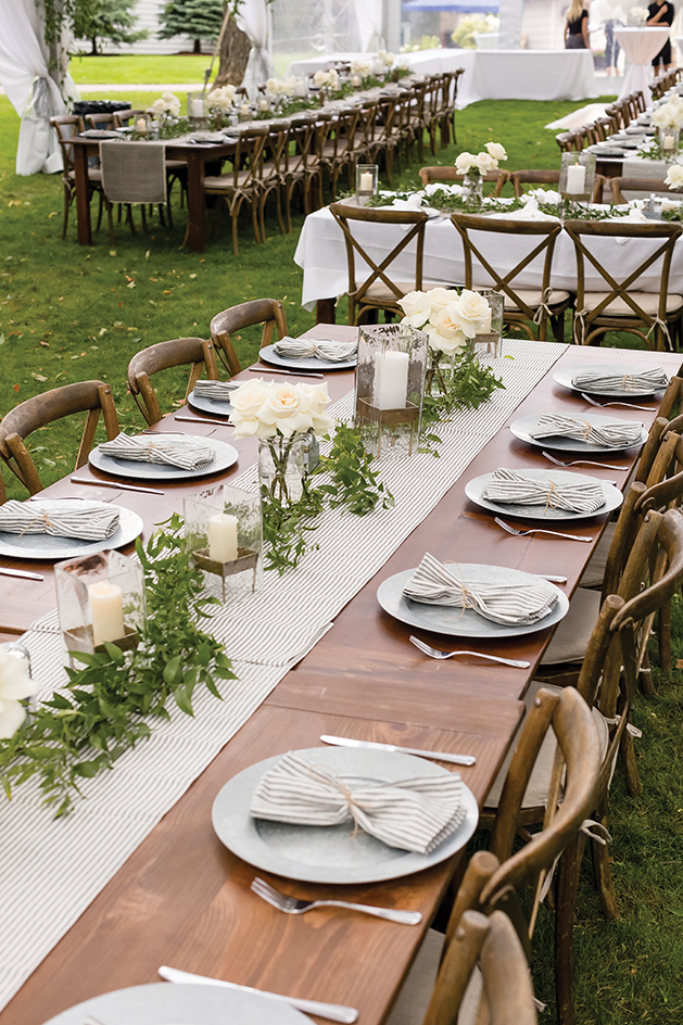 Backyard Wedding Table Setting