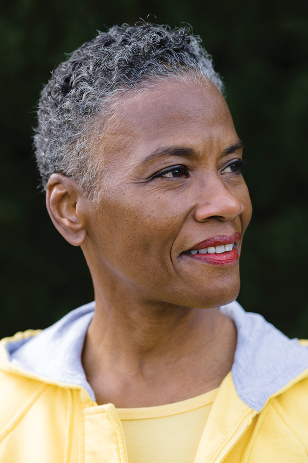 Portrait of a Beautiful African American Woman with gray hair.