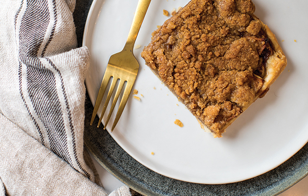 plated square apple pie