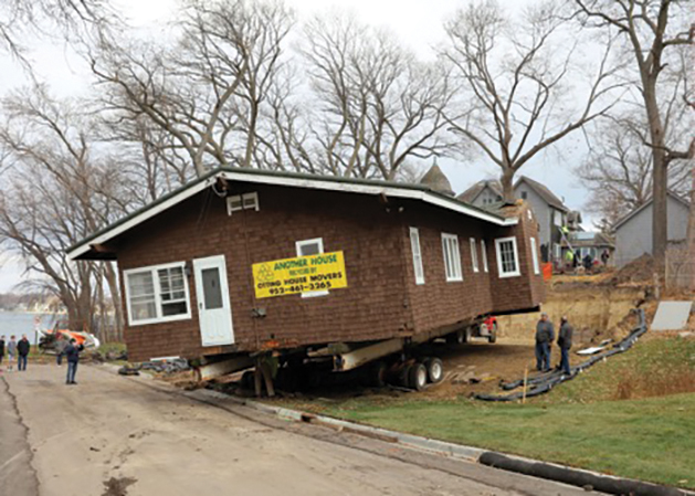 Historic home being moved to new location.