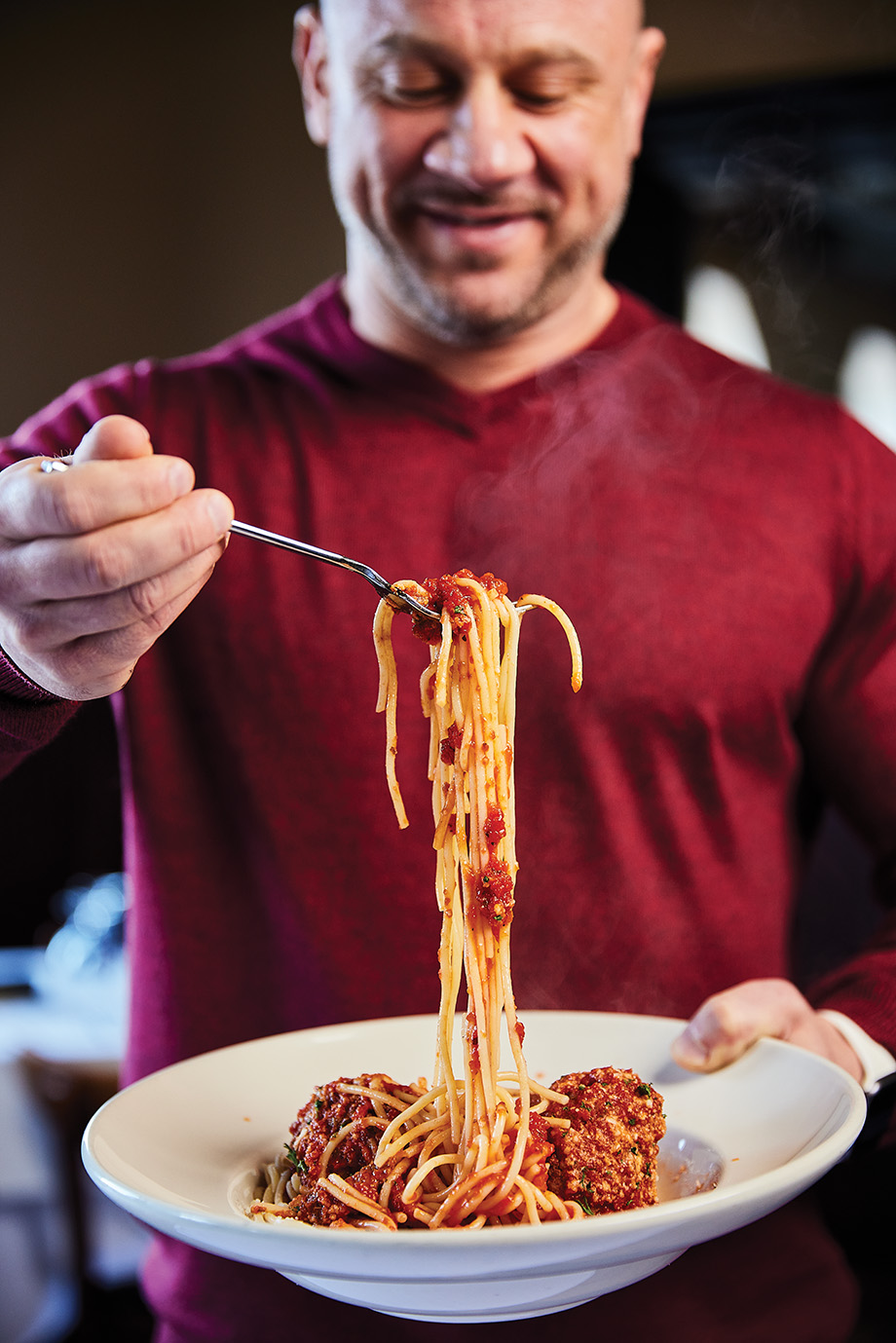 Spaghetti con la speciale salsa rossa della famiglia Ostlund.