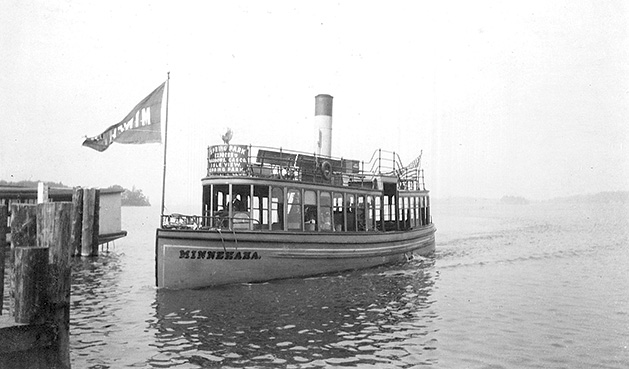 The Minnehaha, a streetcar steamboat on Lake Minnetonka