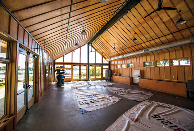 The interior of the new Wayzata Sailing Mike Plant Community Boathouse.