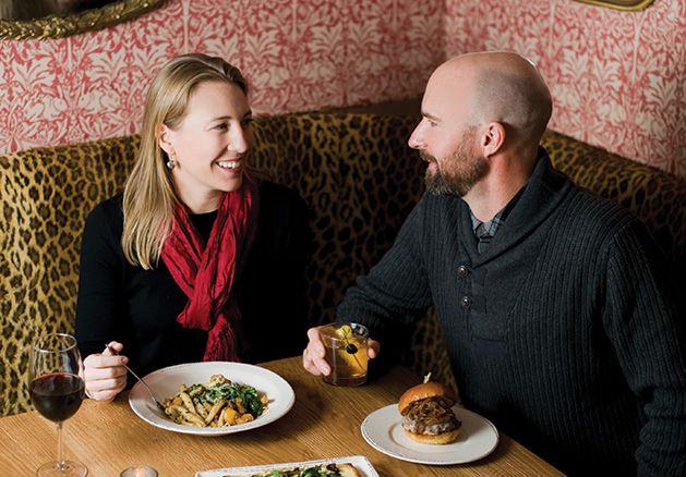 A couple enjoys a Valentine's Day date night at Red Sauce Rebellion.
