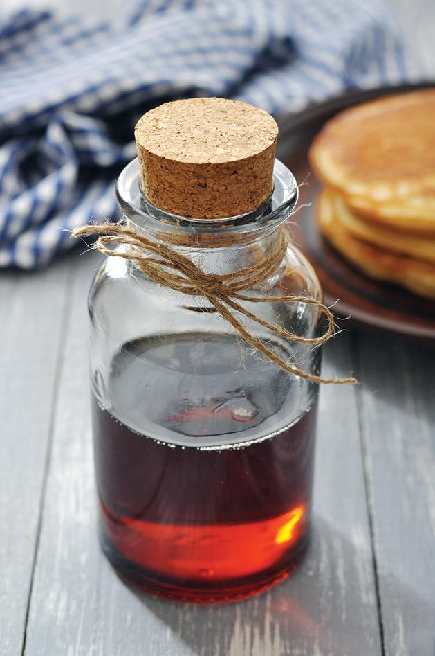 A jar of sap for making syrup.