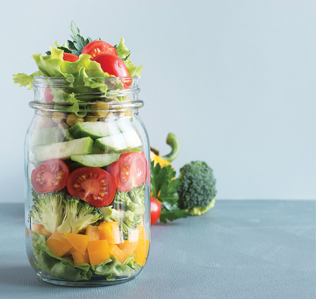 A mason jar salad, one of many ways to spice up your bag lunch suggested by MasterChef Junior contestant Ariana Feygin