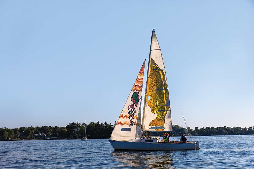 Lake Minnetonka serves as an outdoor classroom for those interested in sailing. On this day, adults take their turn learning the ropes, which can bring a lifetime of recreation and enjoyment.