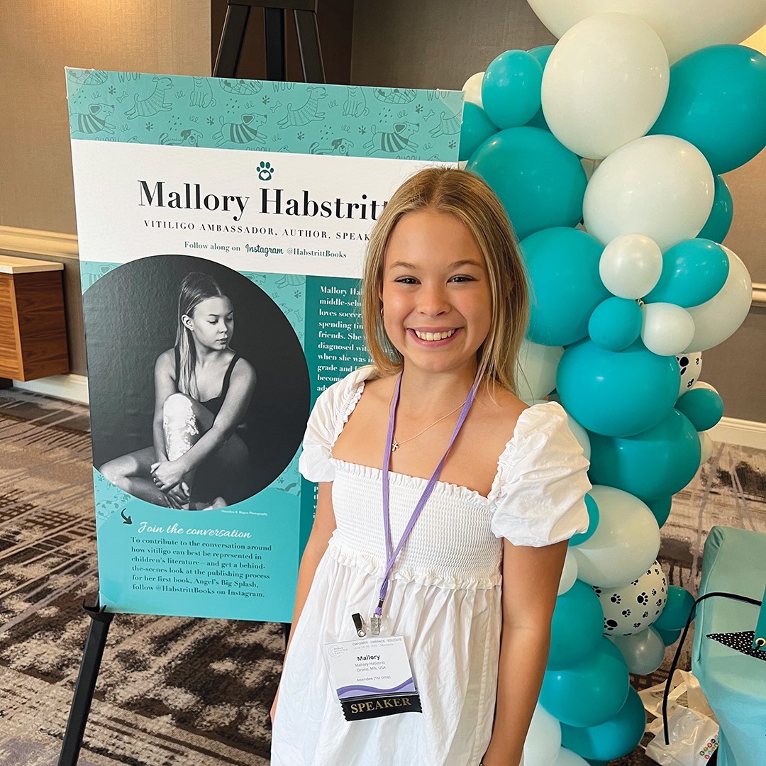 Mallory Habstritt was a speaker during the 2022 World Vitiligo Day Conference in Minneapolis.