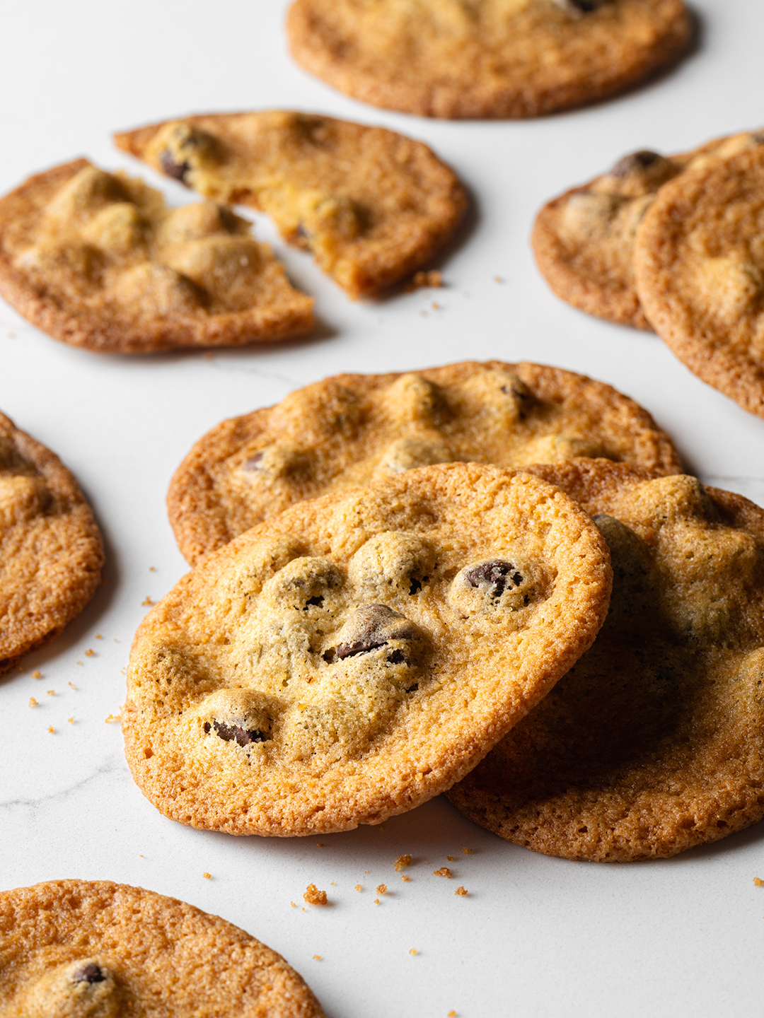 Crispy Chocolate Chip Cookies