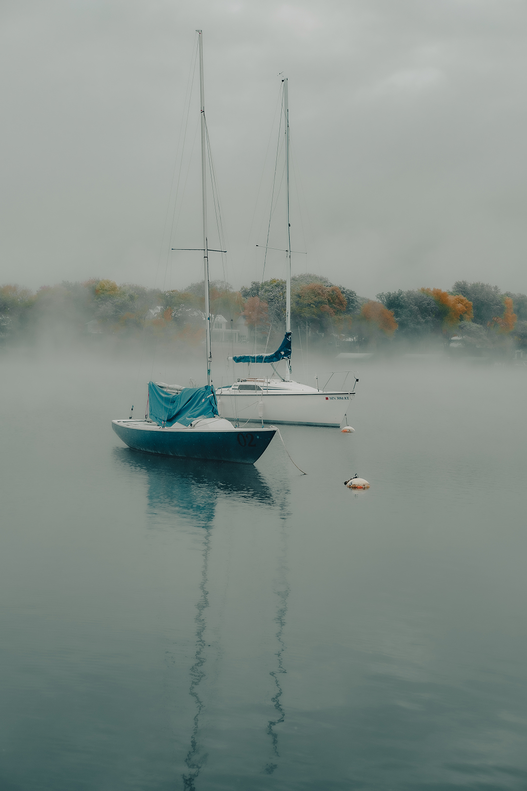 Two sailboats on Lake Minnetonka