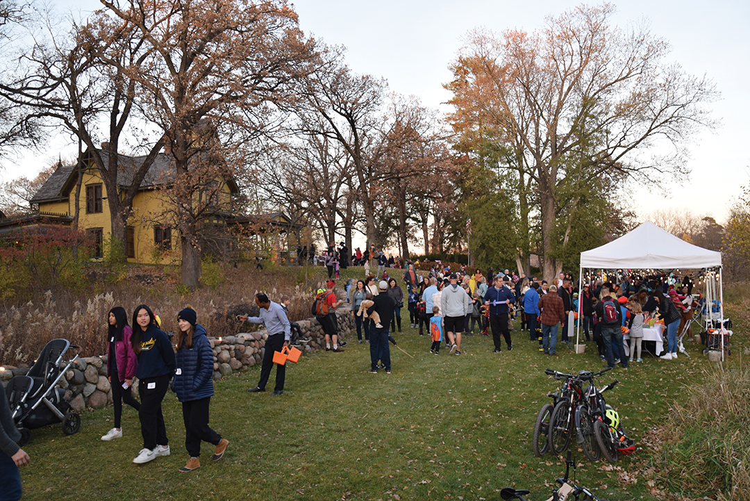 Visitors gather at the Burwell House for the annual Spooktacular.