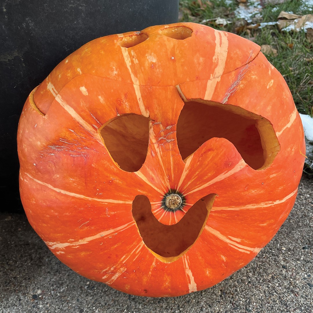 Jack-o’-lantern carved by Quinn Schomburg