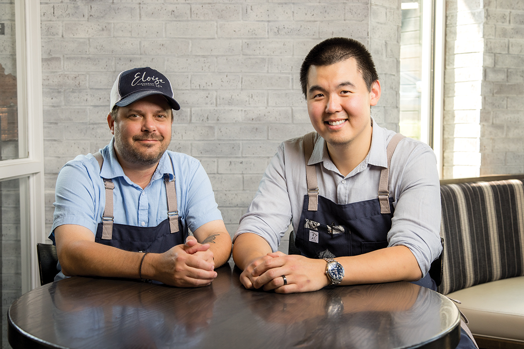 Craig Johnson and Tsu-Hung (Bam) Liu work to bring the Eloise menu from concept to plate. 