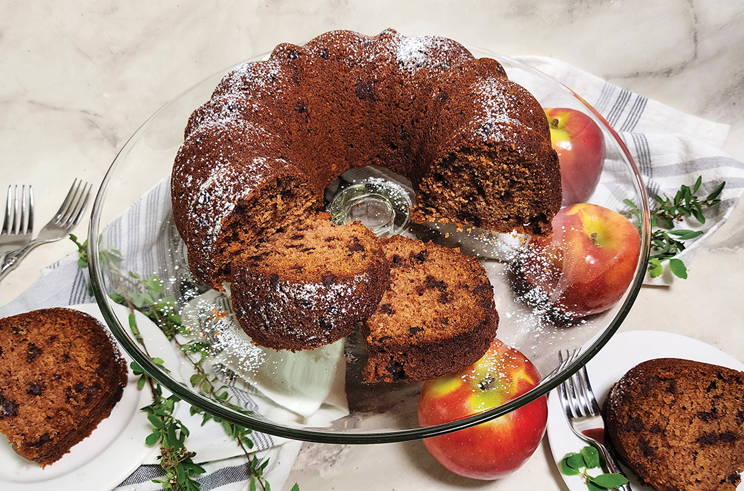 Double Chocolate Apple Cardamom Cake