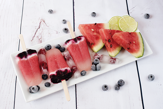 Watermelon-Blueberry Ice Pops