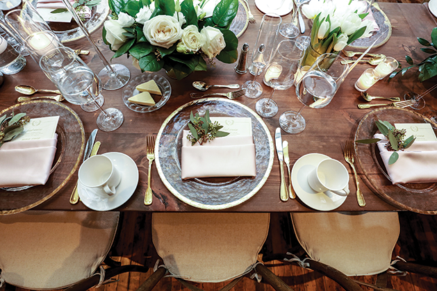 Tablescape at a winter wedding