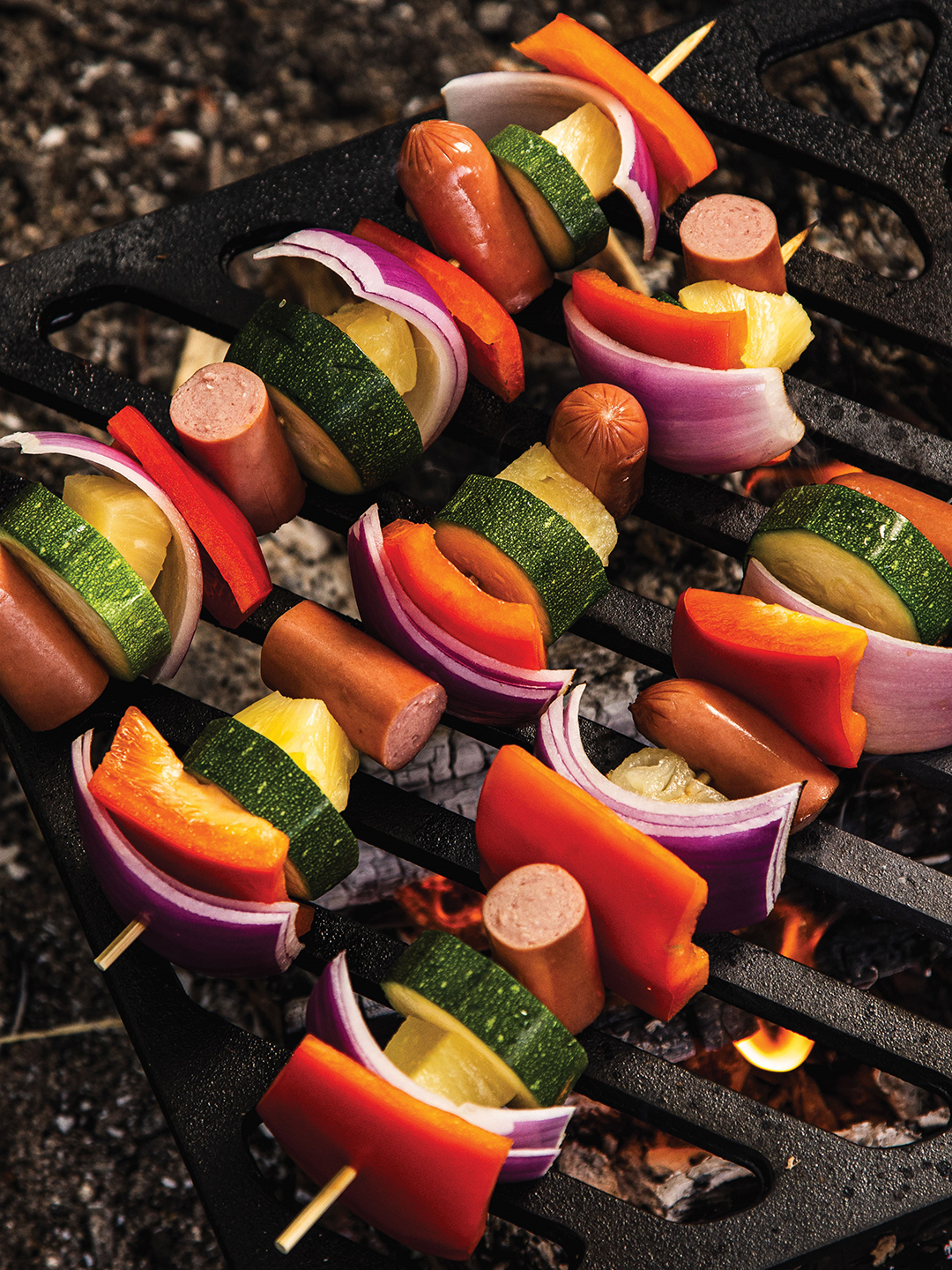 Monster Meat Skewers serve kid-friendly vibes with vegetable servings to boot. 