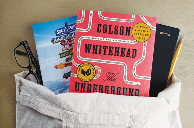 Cloth bag full of books