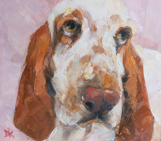 Painting of a dog.