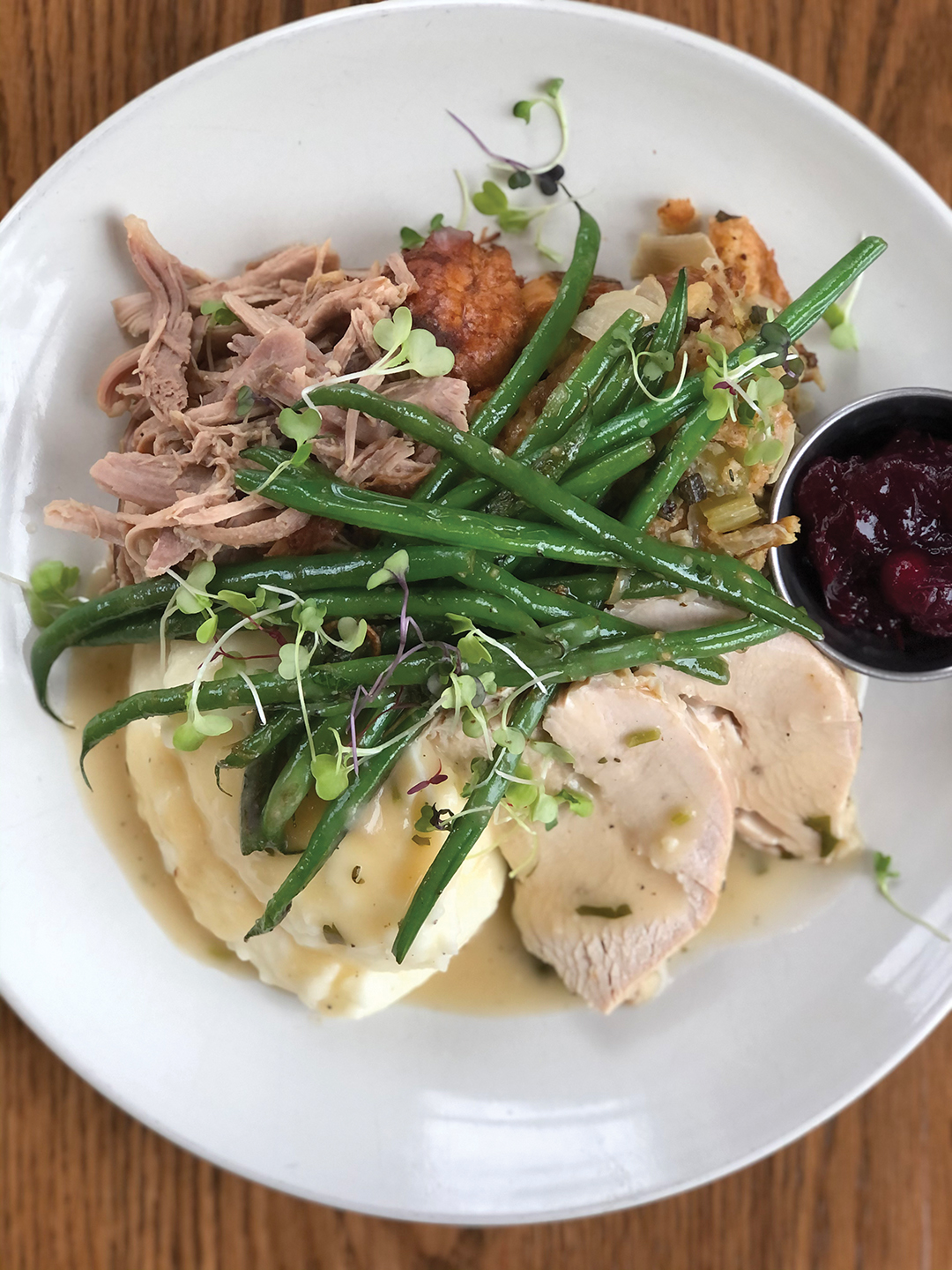 Heather’s brined turkey sets a tasty foundation for Thanksgiving dinner. 