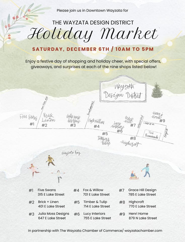 Wayzata Design District Holiday Market Event Flyer