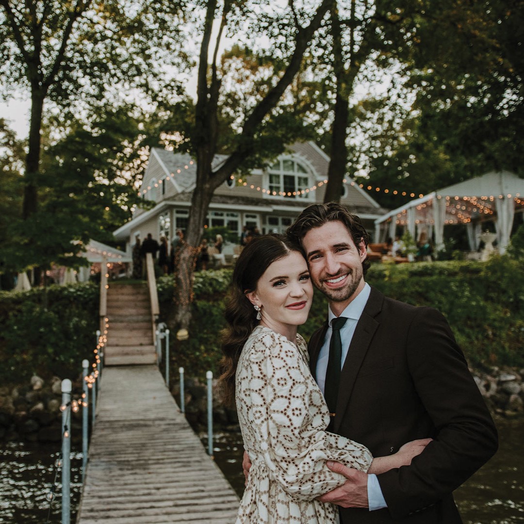 Caroline Byrd and Ryan Riebling hired Paint My Wedding Day to capture memories of their Lake Minnetonka reception.