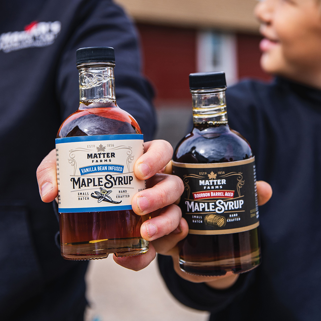 This small glimpse at the intricate tapping system constructed at Matter’s Farm is only a sample of the system that taps trees as old as 200 years. “That means those trees sprouted in the early 1800s,” Paul Matter says.