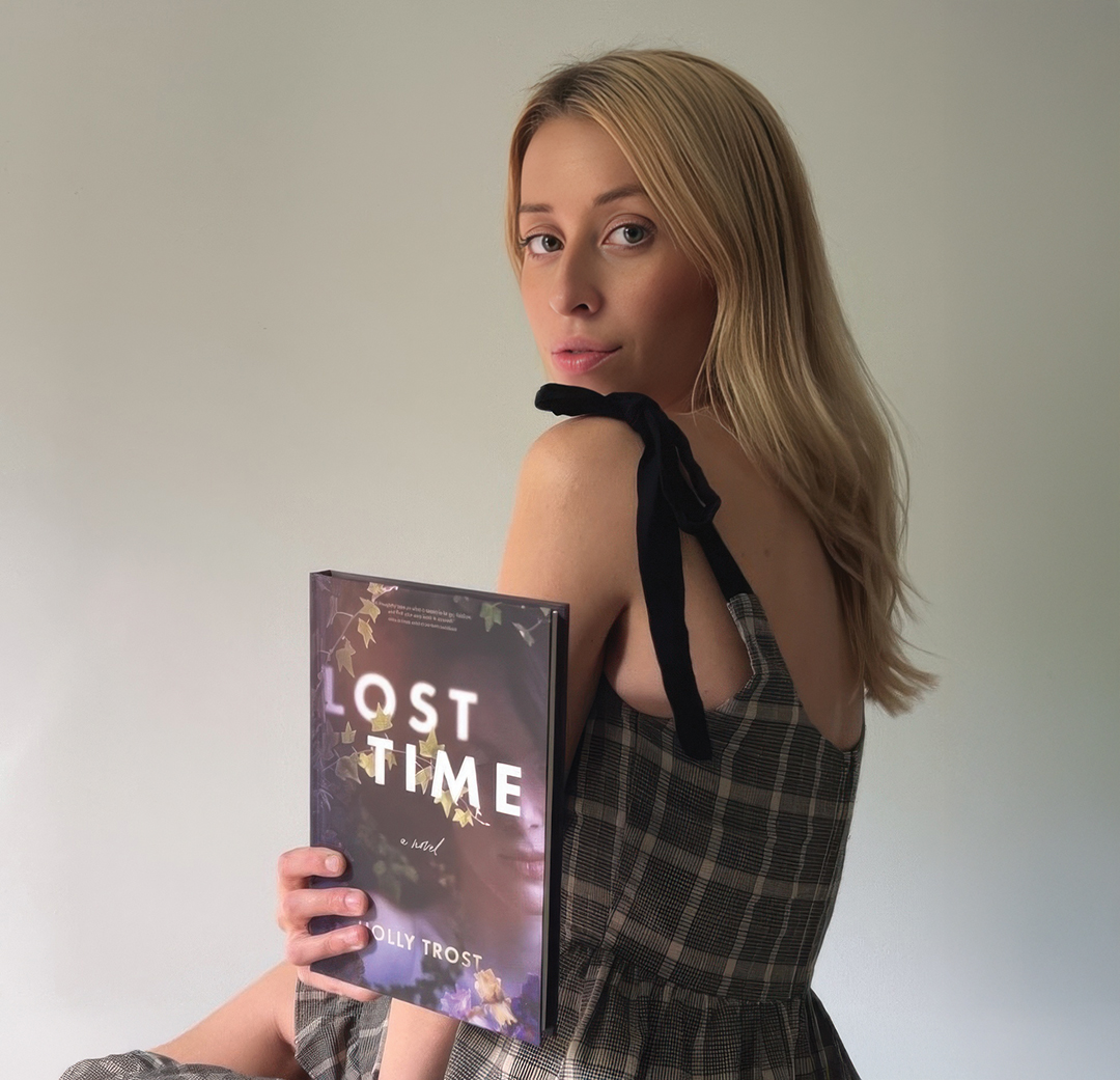 Author Holly Trost with her book Lost Time