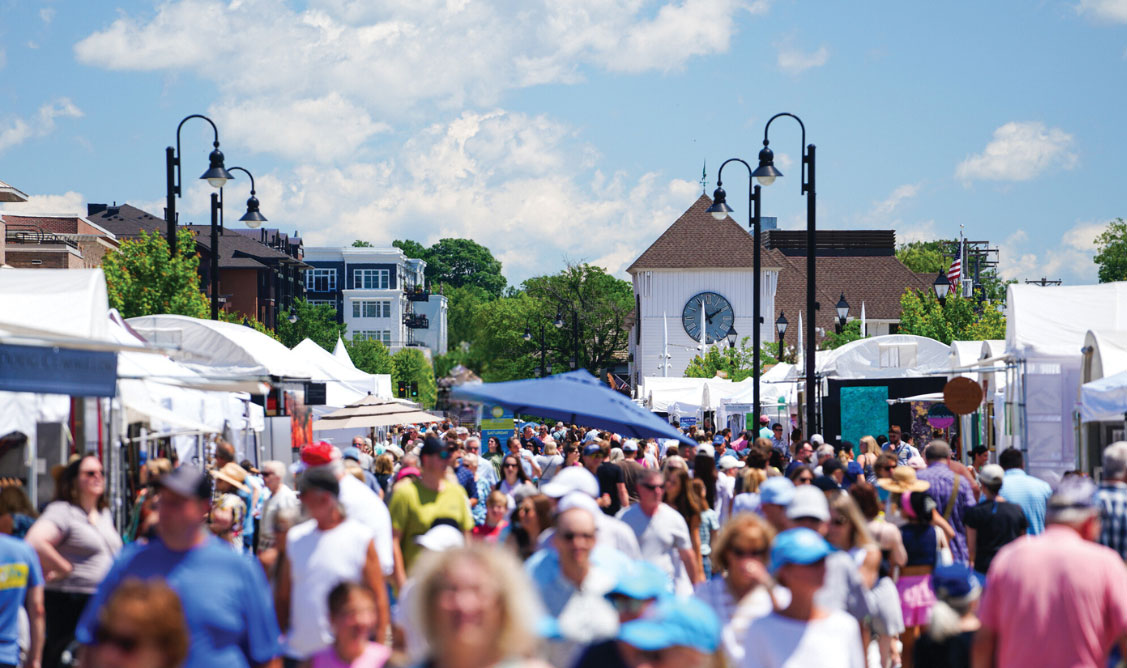 Wayzata Art Experience crowd on the street