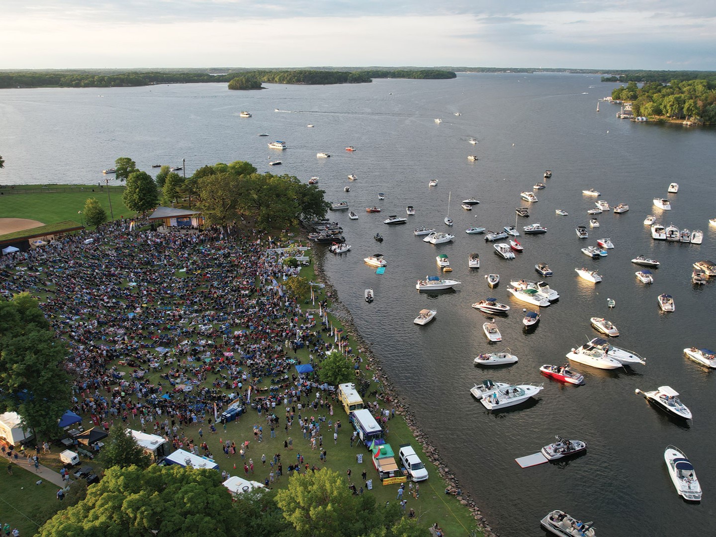 Aerial view of Concerts in the Commons