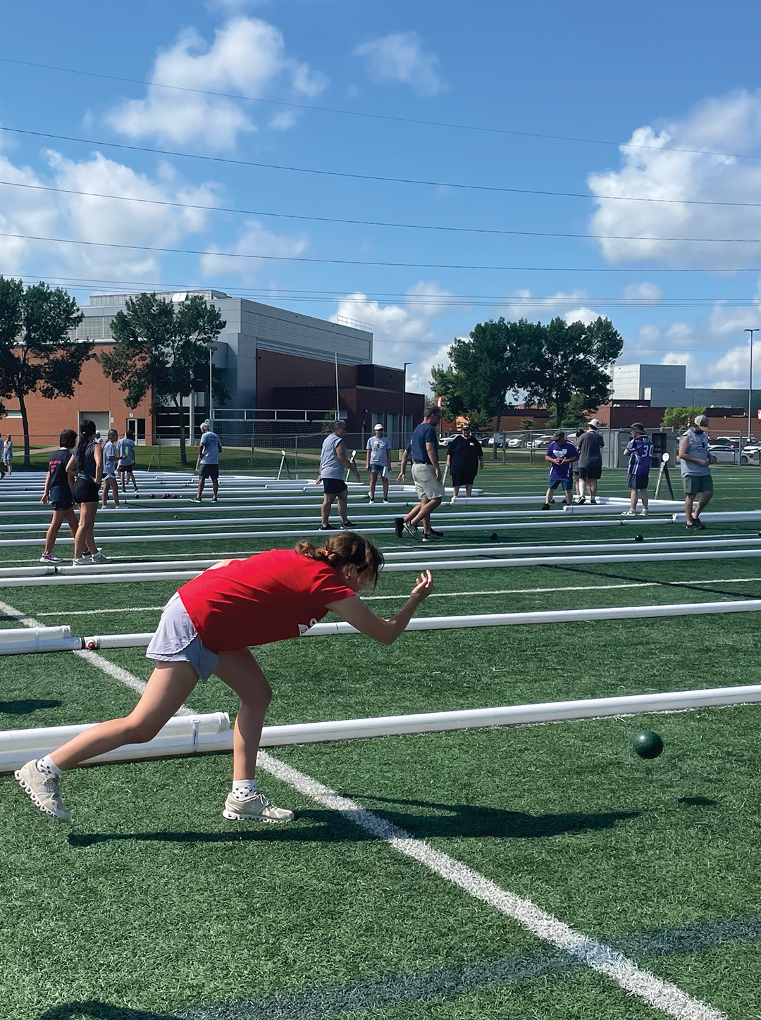 Jenna Perkins playing bocce ball