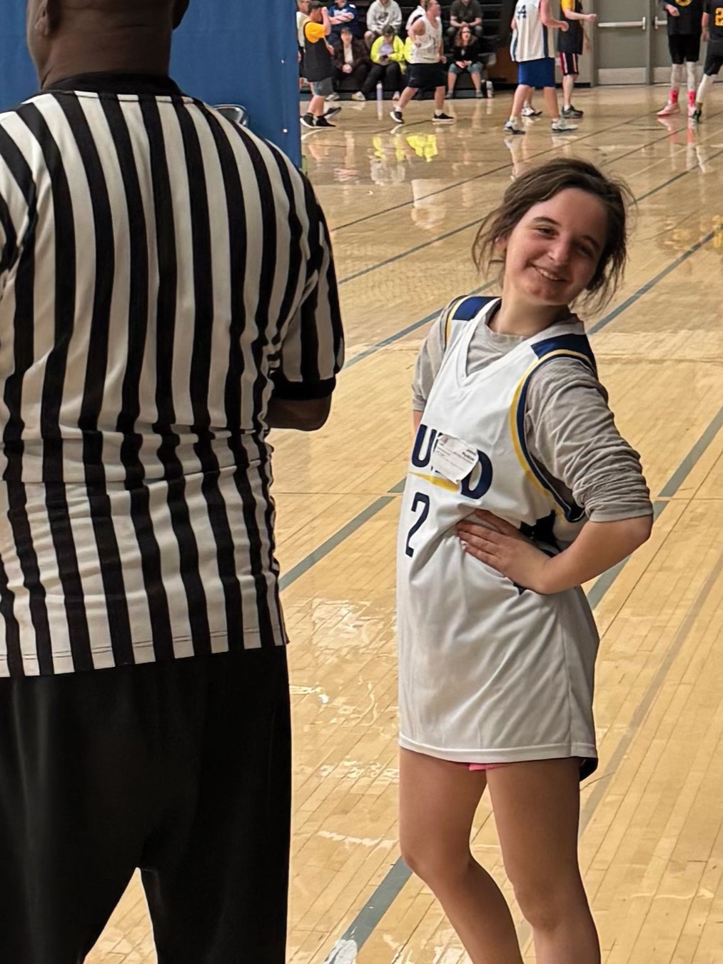 Perkins competes in many Special Olympic competitions, including basketball …