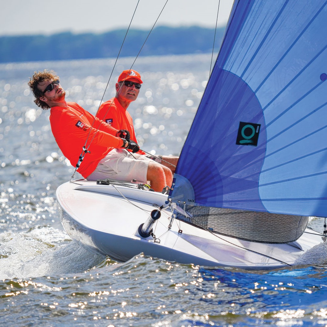 Two men sailing