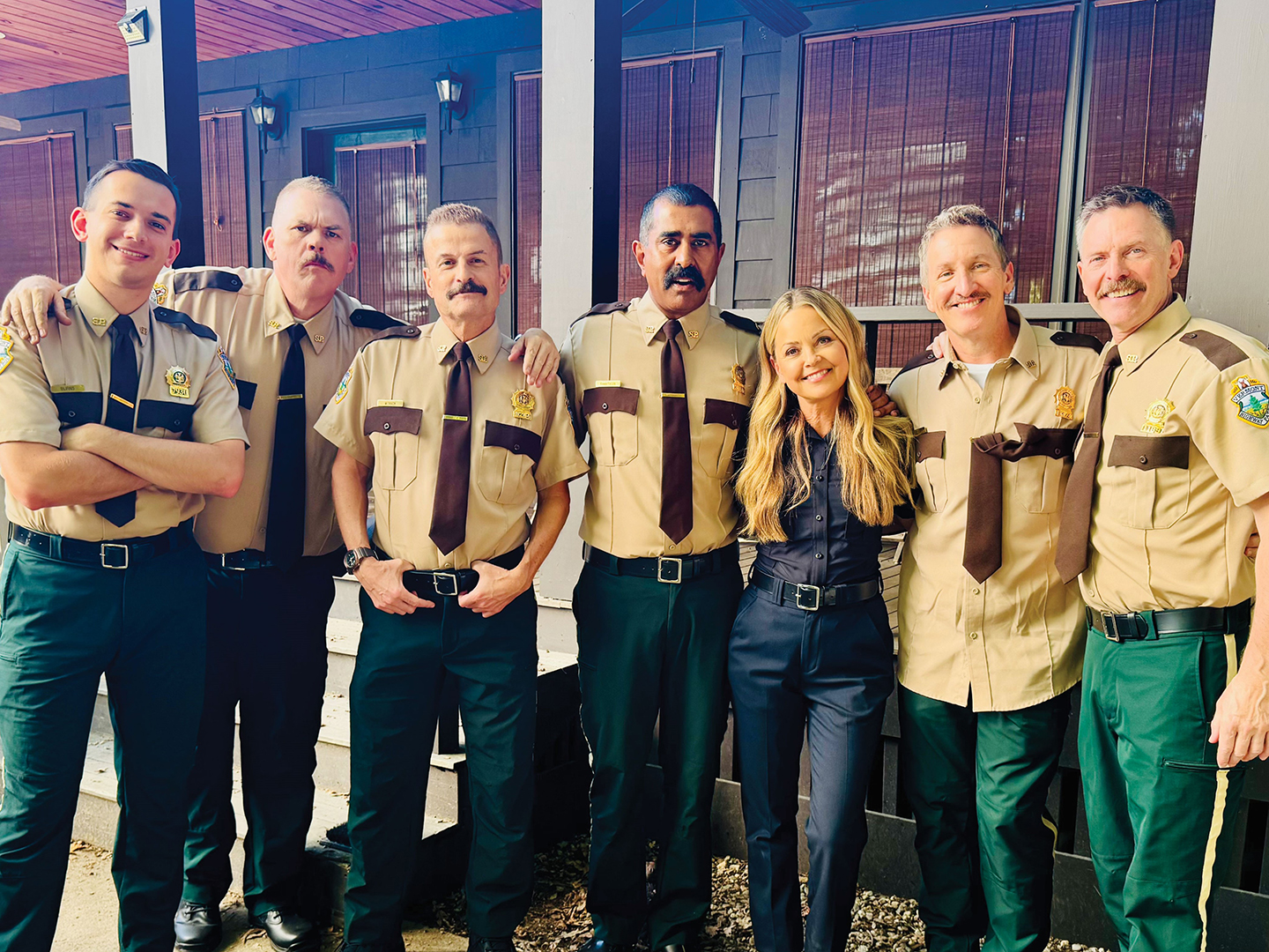 Behind the scenes on Super Troopers 3, actress Marisa Coughlan is in her acting element.