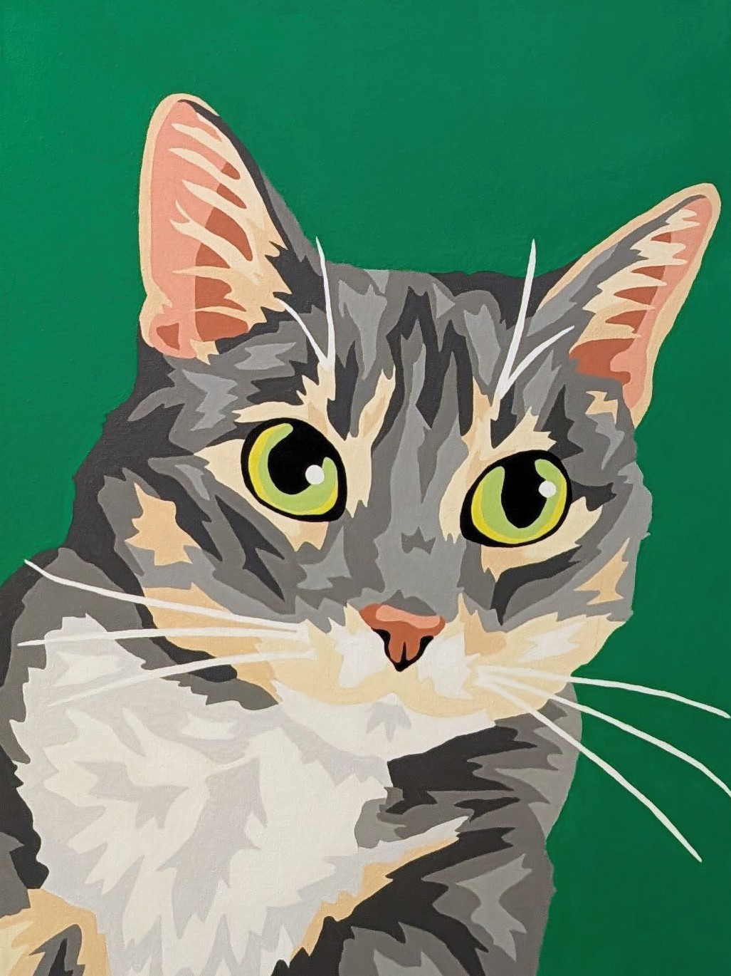 Paint by number cat portrait