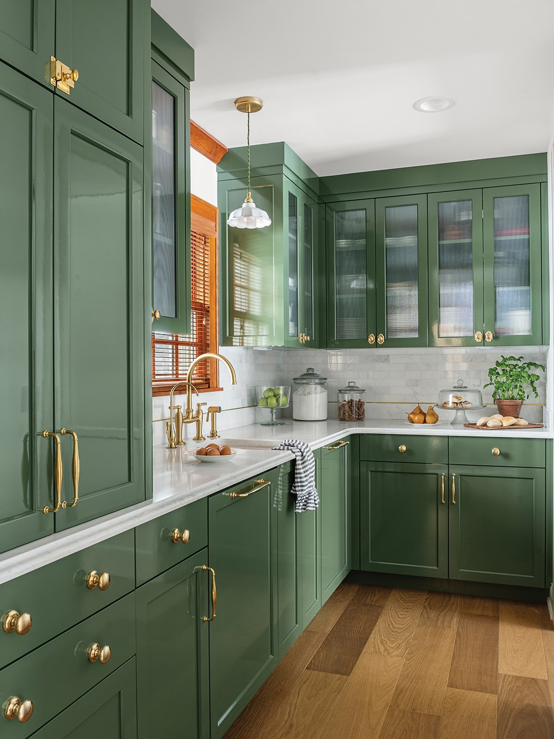 Scullery with sage green cabinets