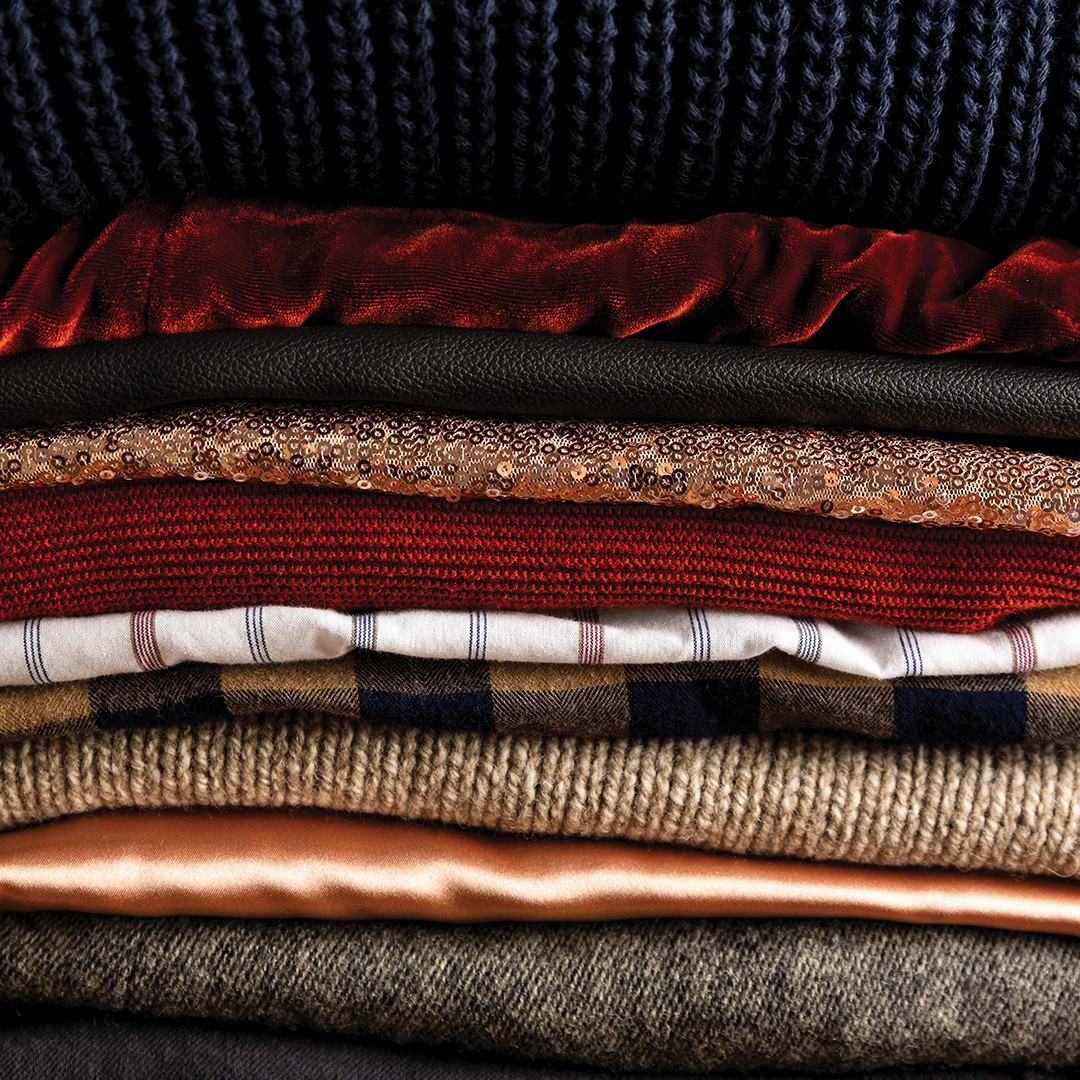 stack of holiday outfits