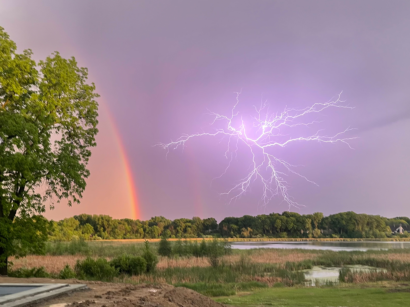 Rainbow Lightning Over Orono